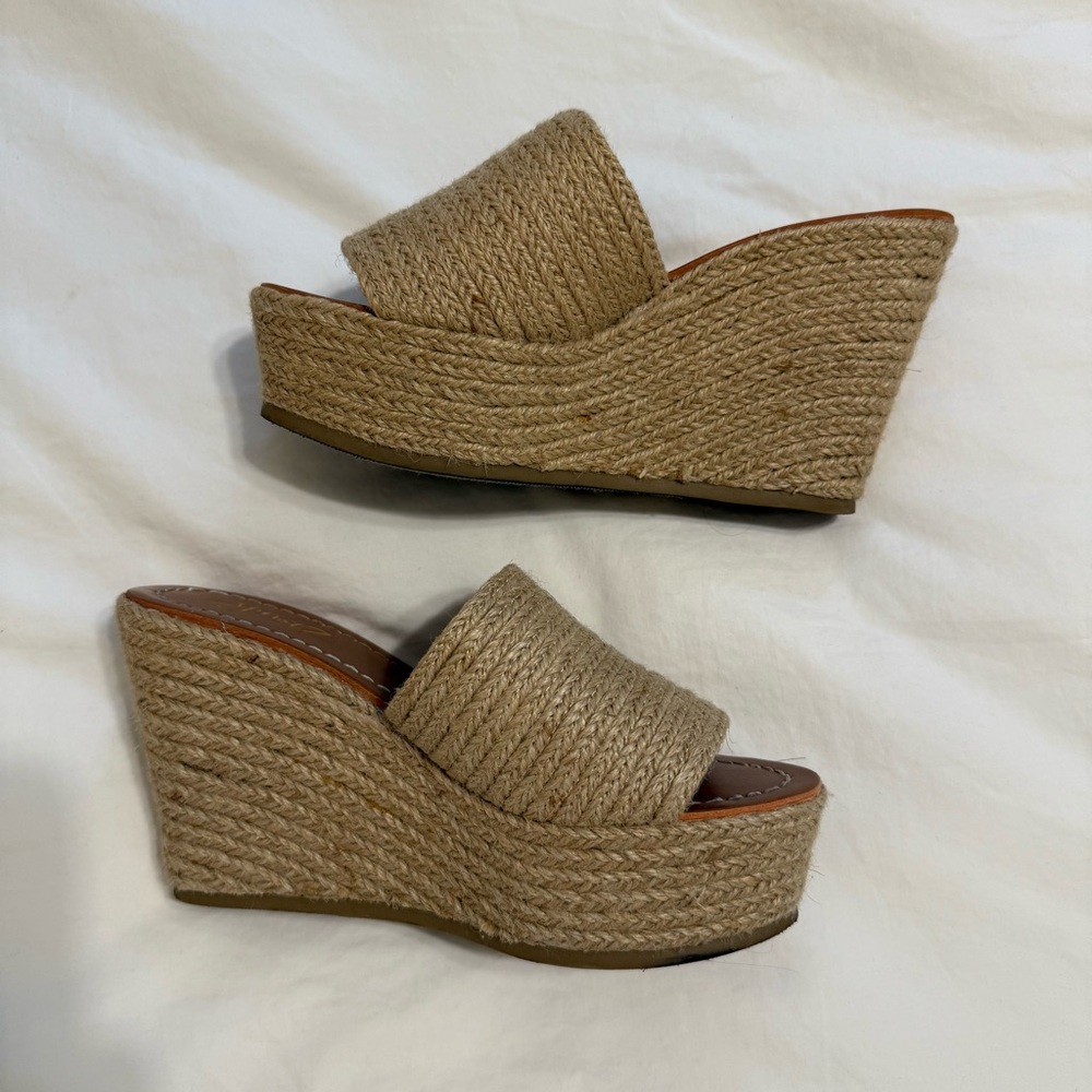 Women's Tan Wedge Sandals Size 6.5
